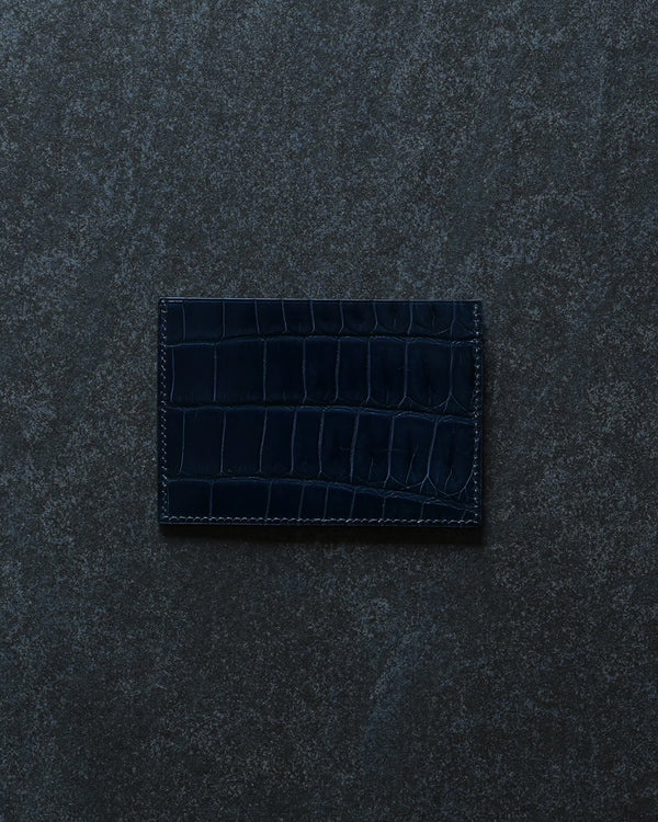 "Crocodile Leather Card Case with Cowhide Interior" Type-2