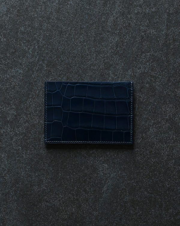 "Crocodile Leather Card Case with Cowhide Interior" Type-3