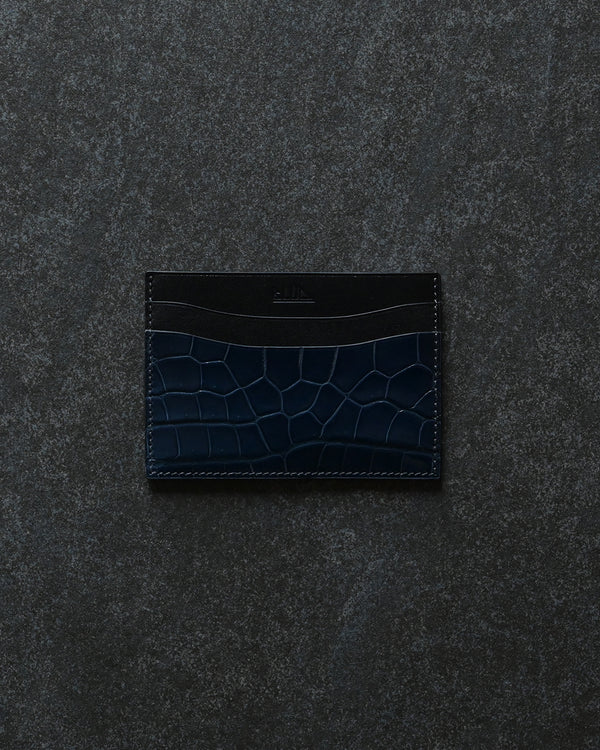 "Crocodile Leather Card Case with Cowhide Interior" Type-3